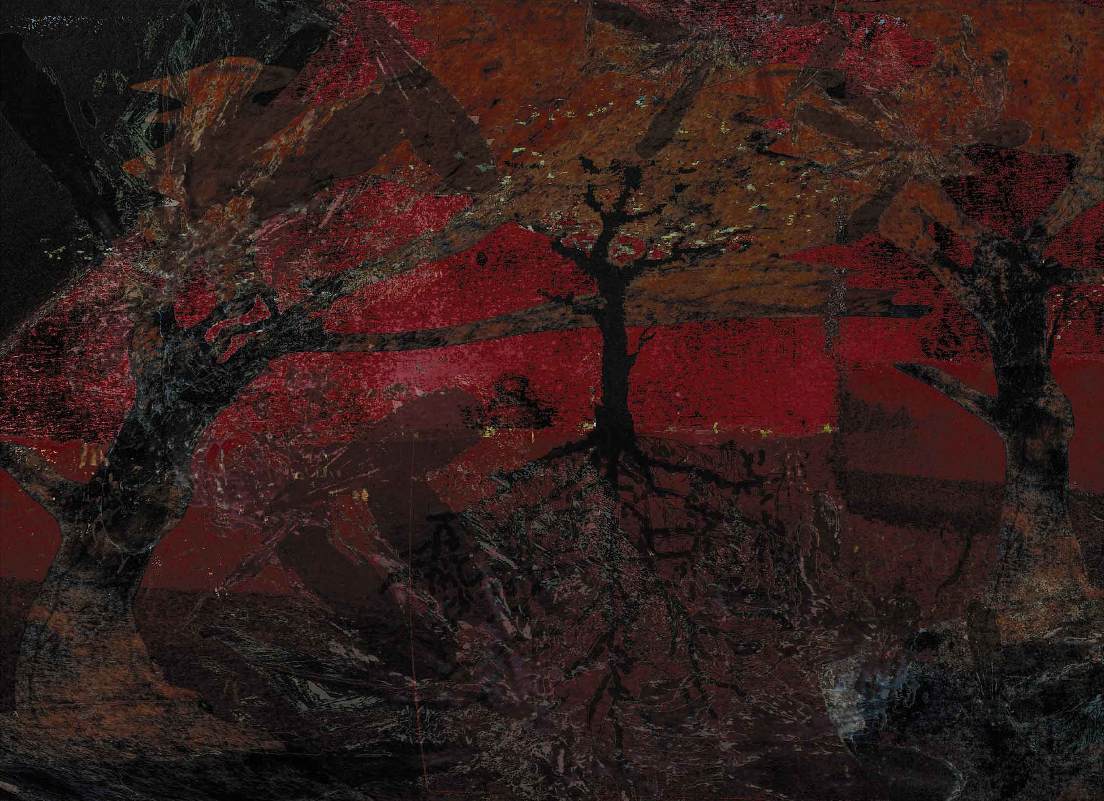 Kirsten Lyhne Artprint - Abstract Sceneries No. 05: Trees. 60 x 80cm